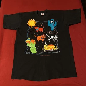 Vintage 90s Cat Shirt Size XL Cattin’ Around Fun Colorful RARE - Picture 1 of 5
