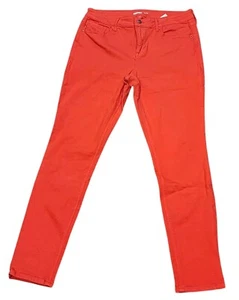 Old Navy Jeans Womens 12 Orange Red Denim Rockstar Tapered Leg - Picture 1 of 11
