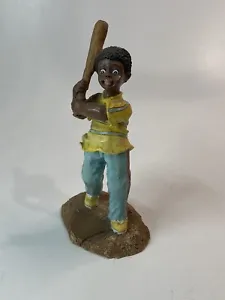 Black African American Boy w Baseball Bat Figure 5” Sports Player - Picture 1 of 6