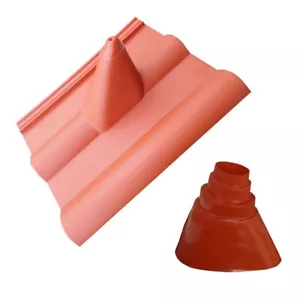Dachpfanne PVC Abdeckung Kunststoff Dachziegel Frankfurter Rot + Gummimanschette - Bild 1 von 3