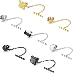 Tie Tacks for Men Tie Pins Tie Tack Clutch for Wedding Birthday Anniversary 7Pcs - Picture 1 of 11