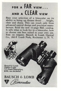 1949 Bausch & Lomb Binoculars: Far View, Clear View Vintage Print Ad - Picture 1 of 1