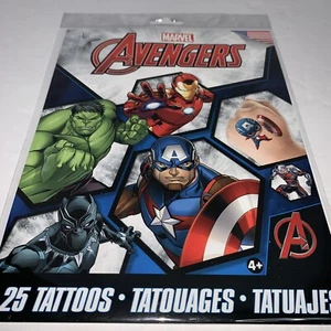 Savvi Marvel Avengers 25 Temporäre Tattoos Pack Made USA - Bild 1 von 2
