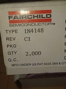 Lots of 100, 250 or 500 Fairchild 1N4148 Diode/NOS/DO-35/Free US shipping! - Picture 1 of 5