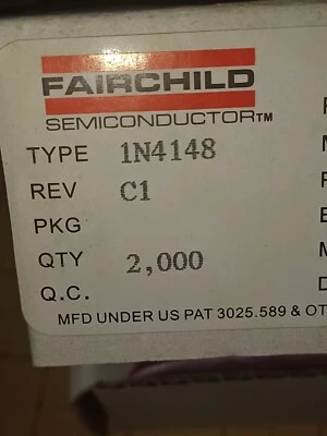 FAIRCHILD INDUSTRIES Lots of 100, 250 or 500 Fairchild 1N4148 Diode/NOS/DO-35/Free US shipping!