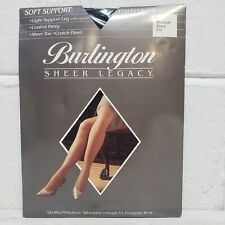 Vintage Burlington PANTYHOSE Medium Sheer Legacy NEW Black VTG - BB