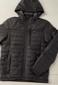 Gerry Men's Insulated Hooded Jacket Puffer Quilted Lightweight BLACK Zip MEDIUM - Picture 1 of 8