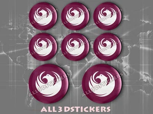 8 x 3D ROUND Resin Domed Flag Phoenix - USA Adhesive Decal Vinyl - Picture 1 of 1