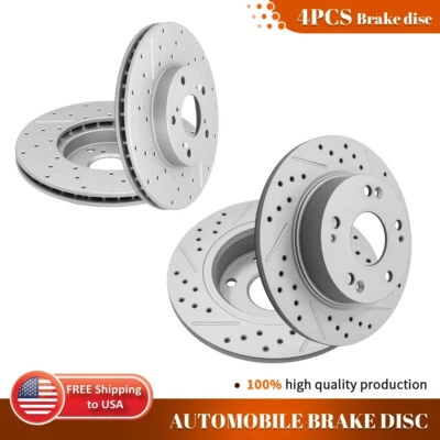 Rotores de freno de disco perforados delanteros y traseros para Honda Accord 2003 2004 2005 2006 2007 Foto 1 de 4
