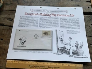 Frederic Remington 1981 First Day Issue Stamp Commemorative Display - Picture 1 of 3