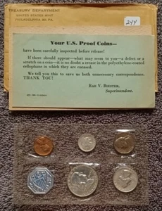1959 Proof Set, mit OGP (Flat Pack); ungeöffnetes historisches Set - Bild 1 von 2