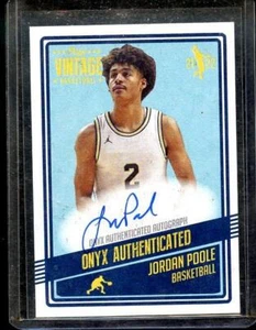 2021 Onyx Vintage Basketball Jordan Poole Blue Ink On Card AUTO - Picture 1 of 1