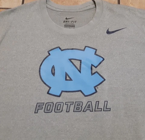 North Carolina Tar Heels Football Nike Dri-Fit Long Sleeve Shirt Mens XL Gray Cover