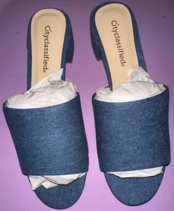 Cityclassified Denim Blue Sandal Women’s Size 8 - Picture 1 of 8