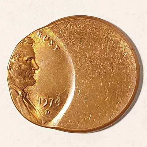 1974 D Off Center Lincoln One Cent Error Coin - 0402-2 Cover