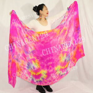 HAND MADE TIE-DYE BELLY DANCE 100% SILK VEILS (5.0 M/M) mixed color + carry bag