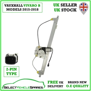 NEW VAUXHALL VIVARO B DRIVERS RIGHT WINDOW REGULATOR & MOTOR (2-PIN) 2015-2018 - Picture 1 of 5