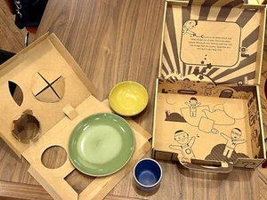 Heath Ceramics Kid’s Dinnerware Set with archived bright blue mug NIB Vintage - Picture 1 of 17