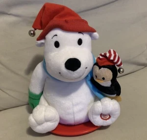 Hallmark Snowtime Pals 2007 Polar Bear Sled Plush Animated Music Movement - Picture 1 of 10