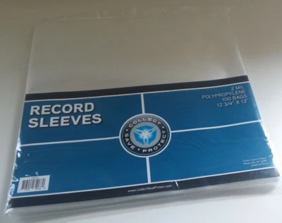 COLLECT SAVE PROTECT (CSP) (100) CSP Record Sleeves Album Protector Open Top NIP 12 3/4"x13" 2 mil 33 rpm