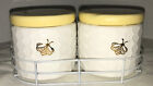 Heartland Hive Ceramic Queen Bee Salt & Pepper Cellars honeycomb gold bee rack