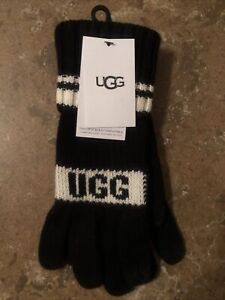 Ugg Women's Knit Gloves Graphic Logo With Touch Black (One Size Fits Most) 20169