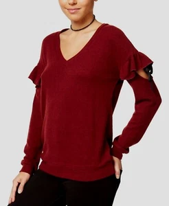Almost Famous Juniors' Ruffled Cozy Sweater. Size: Large - Picture 1 of 7