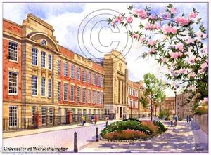 WOLVERHAMPTON UNIVERSITY WATERCOLOUR ARTISTS PRINT GREETINGS CARD 8"x 6" - Picture 1 of 1