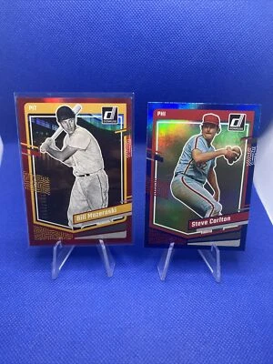 Donruss Bill Mazeroski 2023 rojo/base 2023 + base azul + base Steve Carlton azul patio Foto 1 de 4