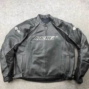 Chaqueta de cuero para motocicleta Joe Rocket para hombre 48 negra perforada armadura de carreras moto - Imagen 1 de 17