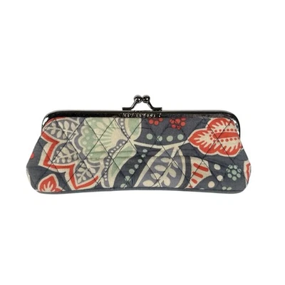 VERA BRADLEY KissLock Slim Case Floral Fabric Makeup Eyeglass Coin Pencil Pouch - Image 1 of 4