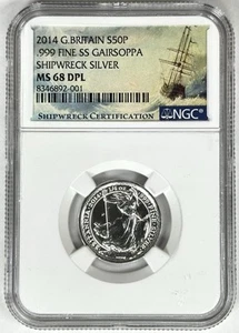 2014 G. Britain S50P .999 Fine SS Gairsoppa Shipwreck Silver NGC MS68DPL Coin - Picture 1 of 2