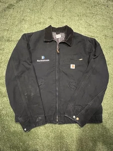 Carhartt Detroit Jacket Blanket Lined Mens XLT J001 BLK Black Union Made USA - Picture 1 of 13