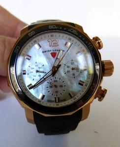 Swiss Legend Women's Commander Rose Gold Chronograph Watch Silicone Band - Picture 1 of 8