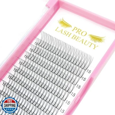 Premade Volume Eyelash Extensions 3D-C-0.07-10 Short Stem Premade Fans Eyelas - Image 1 of 4