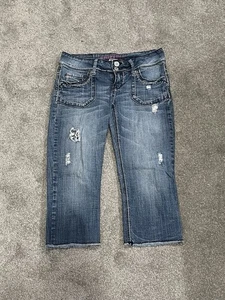 Jeans Capri idraulici junior 7/8 vita bassa lavaggio medio invecchiato - Foto 1 di 10