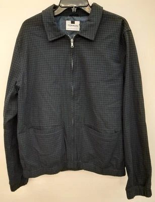 Chaqueta Topman para hombre con cremallera completa azul marino y negra talla XL Foto 1 de 4