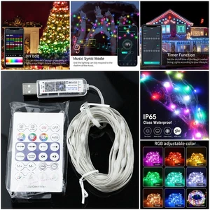 USB Plug / Battery Powered Twinkle LED String Fairy Lights w/ Remote Xmas Party - Picture 1 of 13