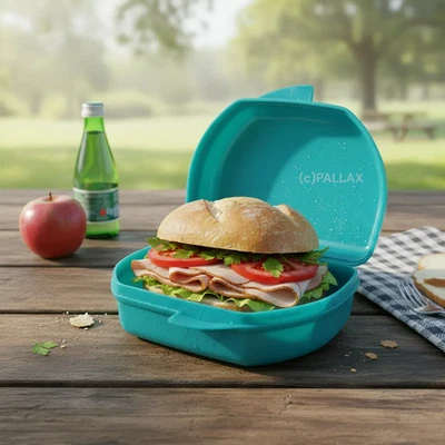 TUPPERWARE C55 SNACKY TÜRKIS BROTDOSE PAUSENBOX VESPERBOX - Bild 1 von 3