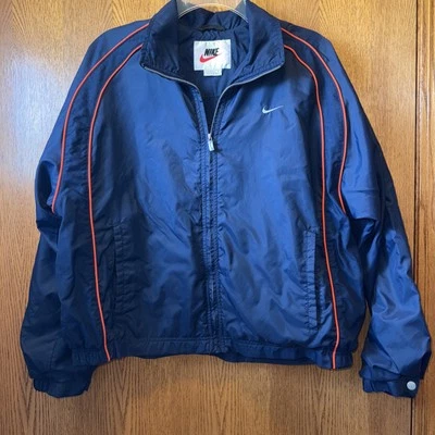 Chaqueta cortavientos vintage Nike para mujer grande forrada de lana bolsillos con cremallera completa logotipo Foto 1 de 4