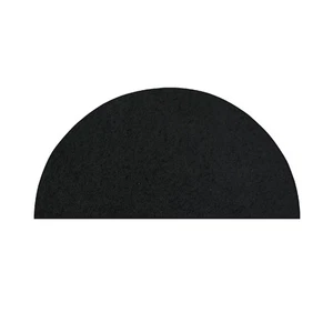 Modern Indoor/Outdoor Commercial Solid Color Rug - Black, 18" x 36" Half Roun... - Picture 1 of 8