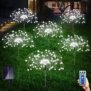 6 Pack Outdoor Solar Garden Lights, 120 LED Waterproof Solar Lamps Decorative... - Picture 1 of 7
