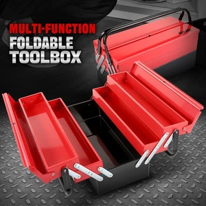 Workshop Garage Household Foldable 18" 3-Layer Steel Tool Box Organizer Storage - Bild 1 von 7