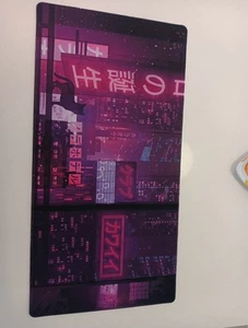 Large Neon City Pulse Gaming Mousepad - Tokyo Night Desk Mat - Picture 1 of 4