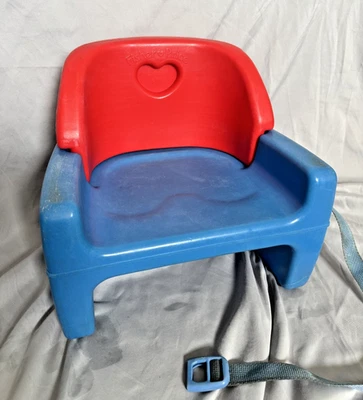 Silla elevadora Fisher Price Grow With Me vintage años 90 asiento rojo azul niño pequeño Foto 1 de 4