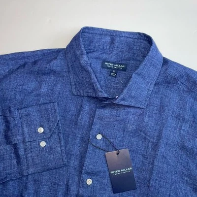 NEW Peter Millar 100% Linen Sport Shirt Sz XL Astino Lino Délavé Crown Crafted - Image 1 of 4