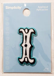 SIMPLICITY Embroidered Monogram-Style Letter Iron On Applique - I - Picture 1 of 2