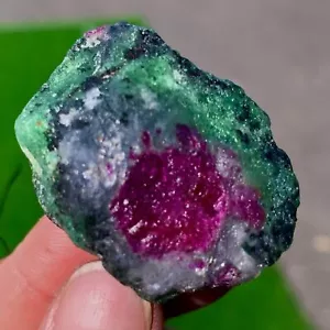 38G Natural green Ruby zoisite (anylite) crystal Wand Obelisk Point Healing - Picture 1 of 23