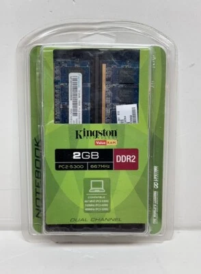 Kingston 2GB Ram DDR2 PC2-5300 667 MHZ KVR667D2K2SO/2GR  NOS - Image 1 of 4