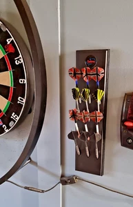 Wall Mounted Darts Holder Rack Wooden From Sabre Darts Black - Picture 1 of 9
